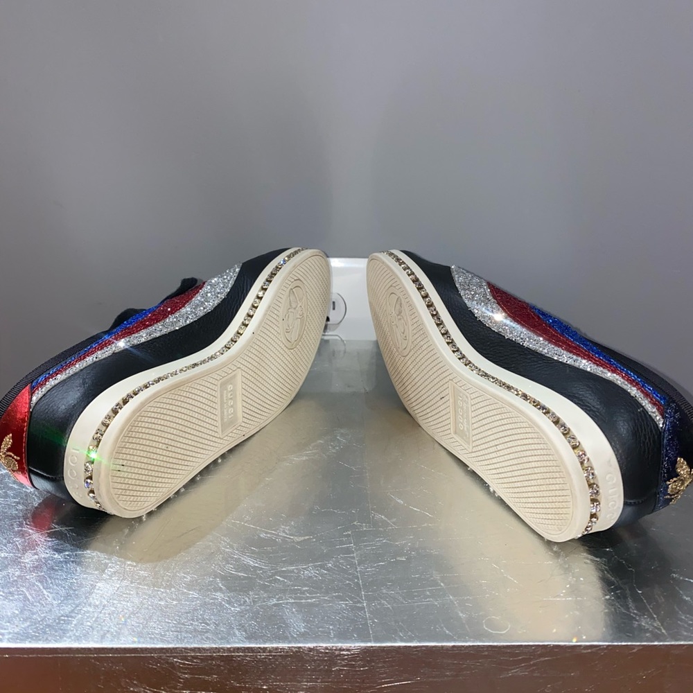 Leather Colorblock Pattern Sneakers - Picture 5 of 6